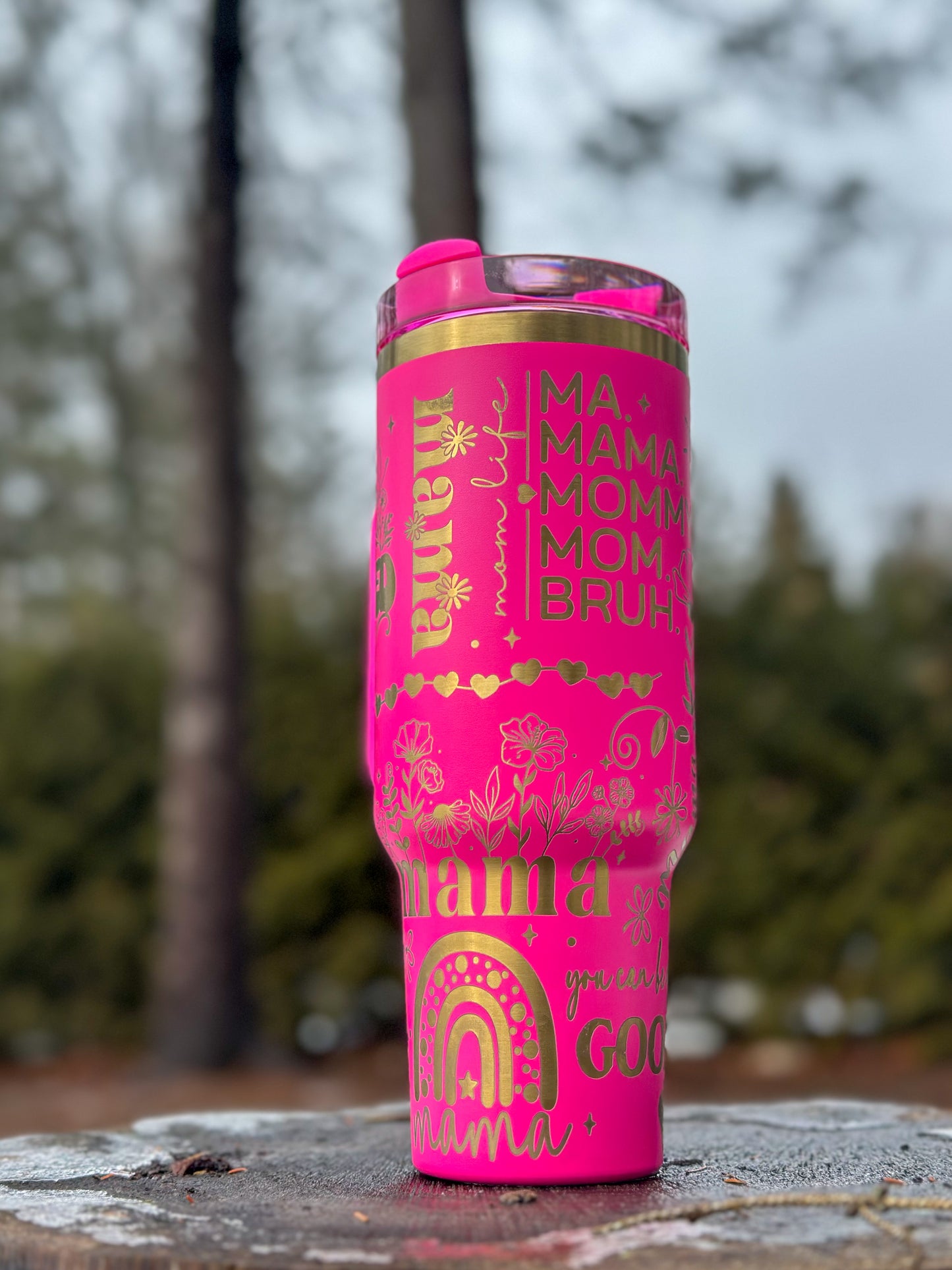 40oz Tumbler w/ Straw - Personalized with Laser Engraving