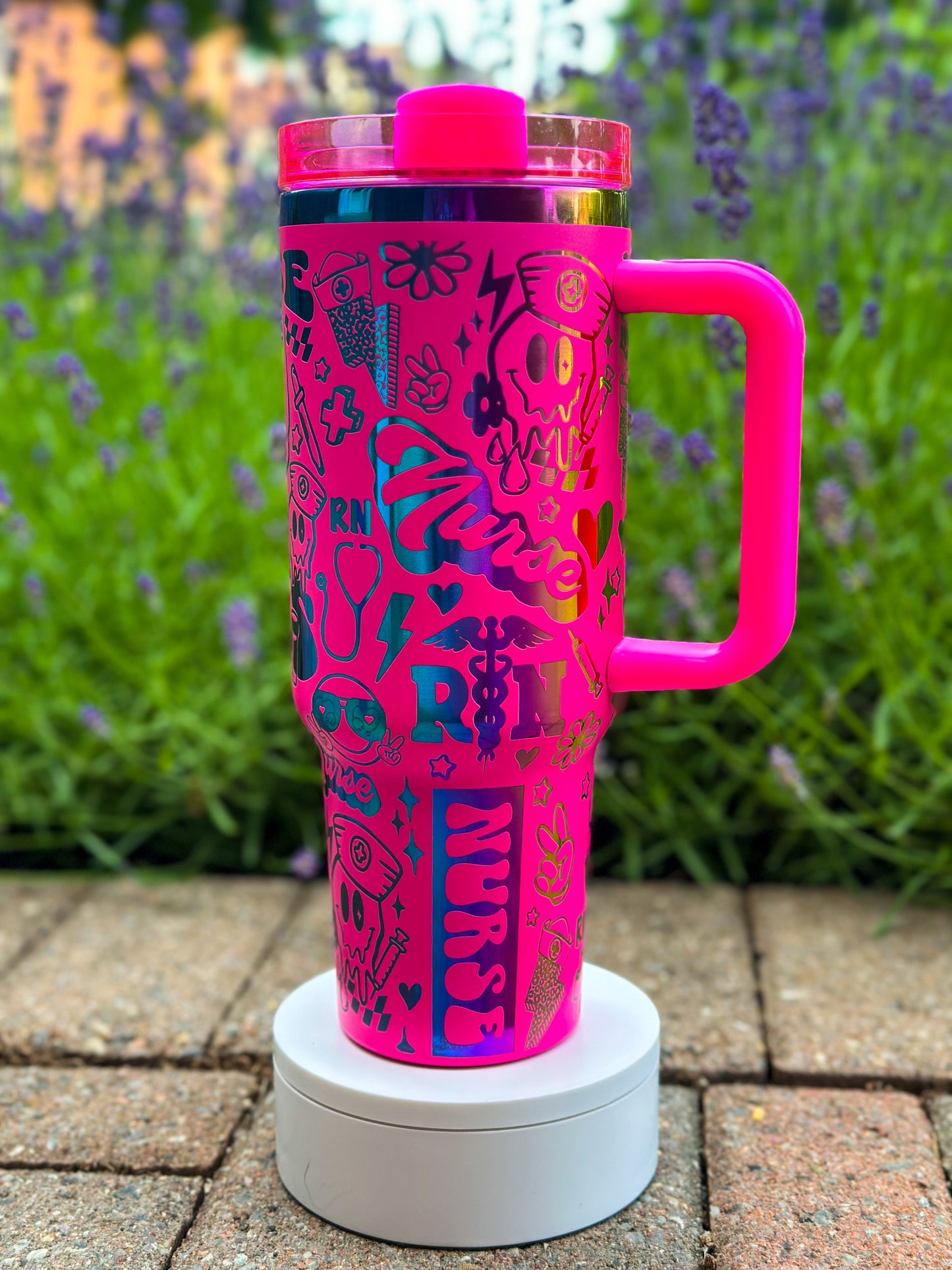 40oz Tumbler w/ Straw - Personalized with Laser Engraving