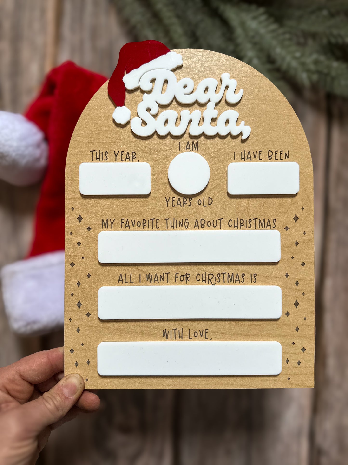 Dear Santa Board – Reusable Christmas Wish Board for Kids