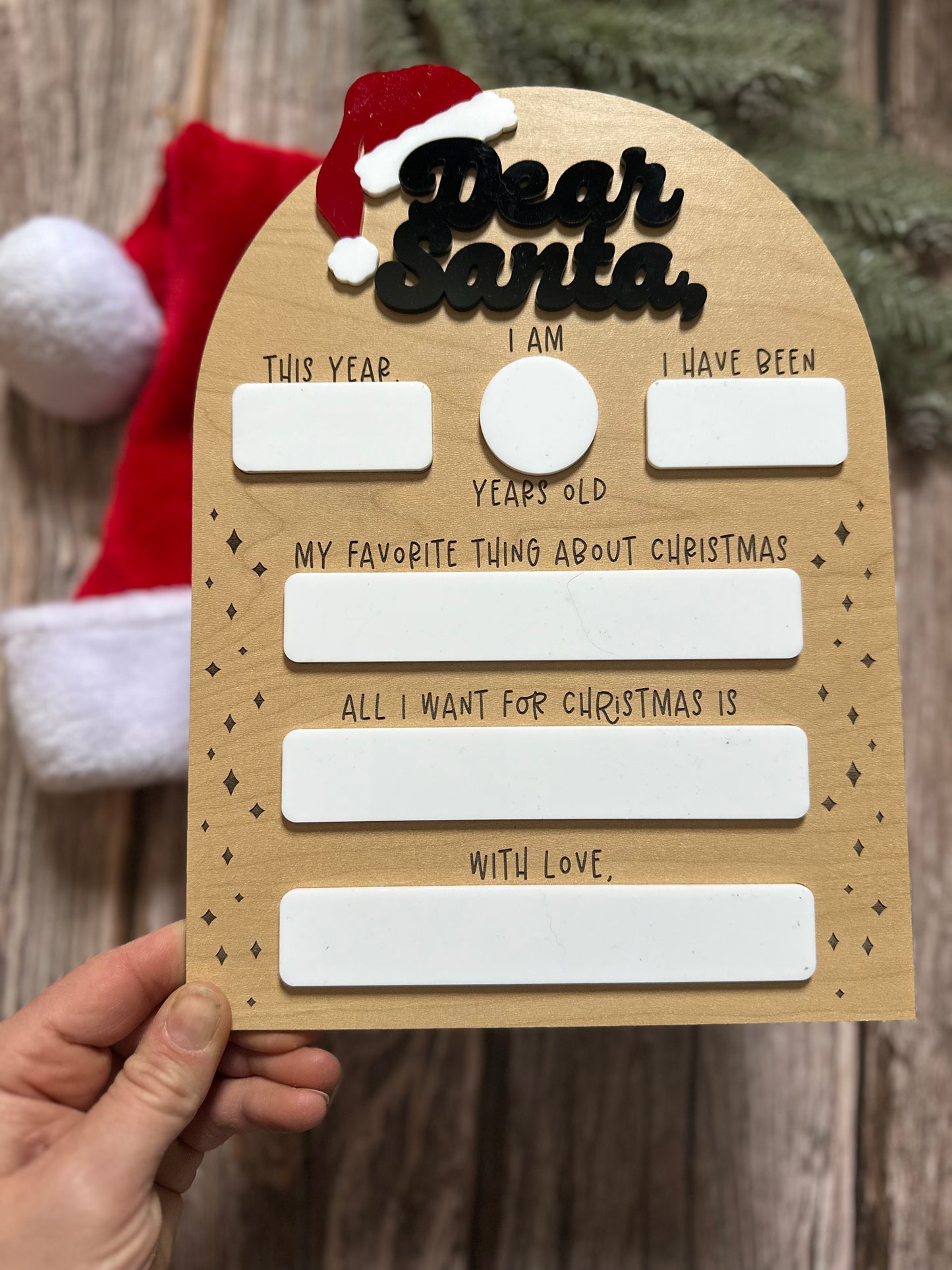 Dear Santa Board – Reusable Christmas Wish Board for Kids
