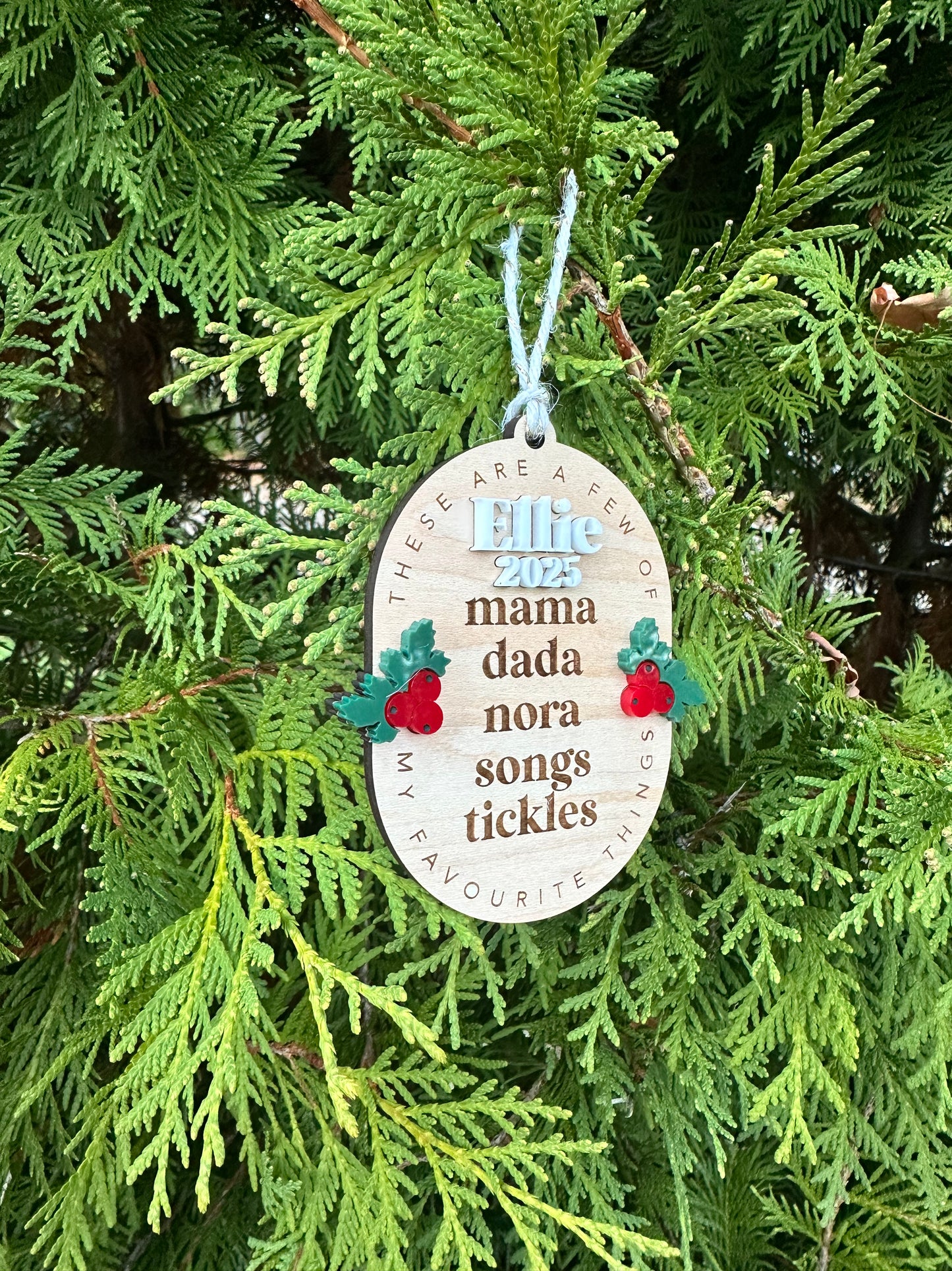 My Favourite Things Personalized Keepsake Ornament