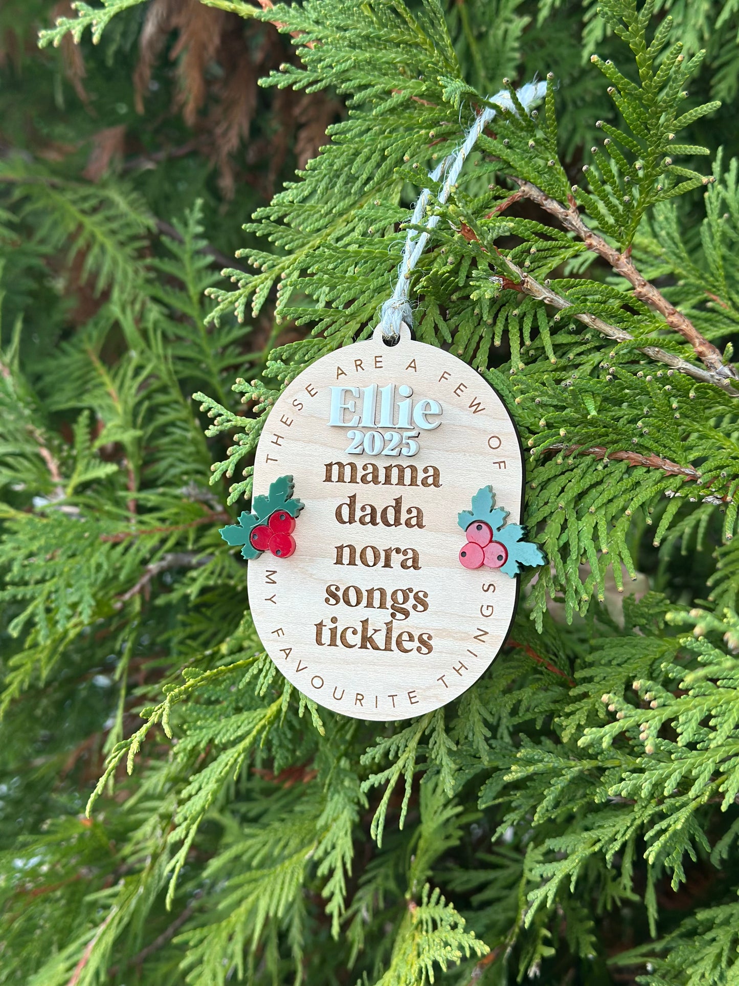 My Favourite Things Personalized Keepsake Ornament