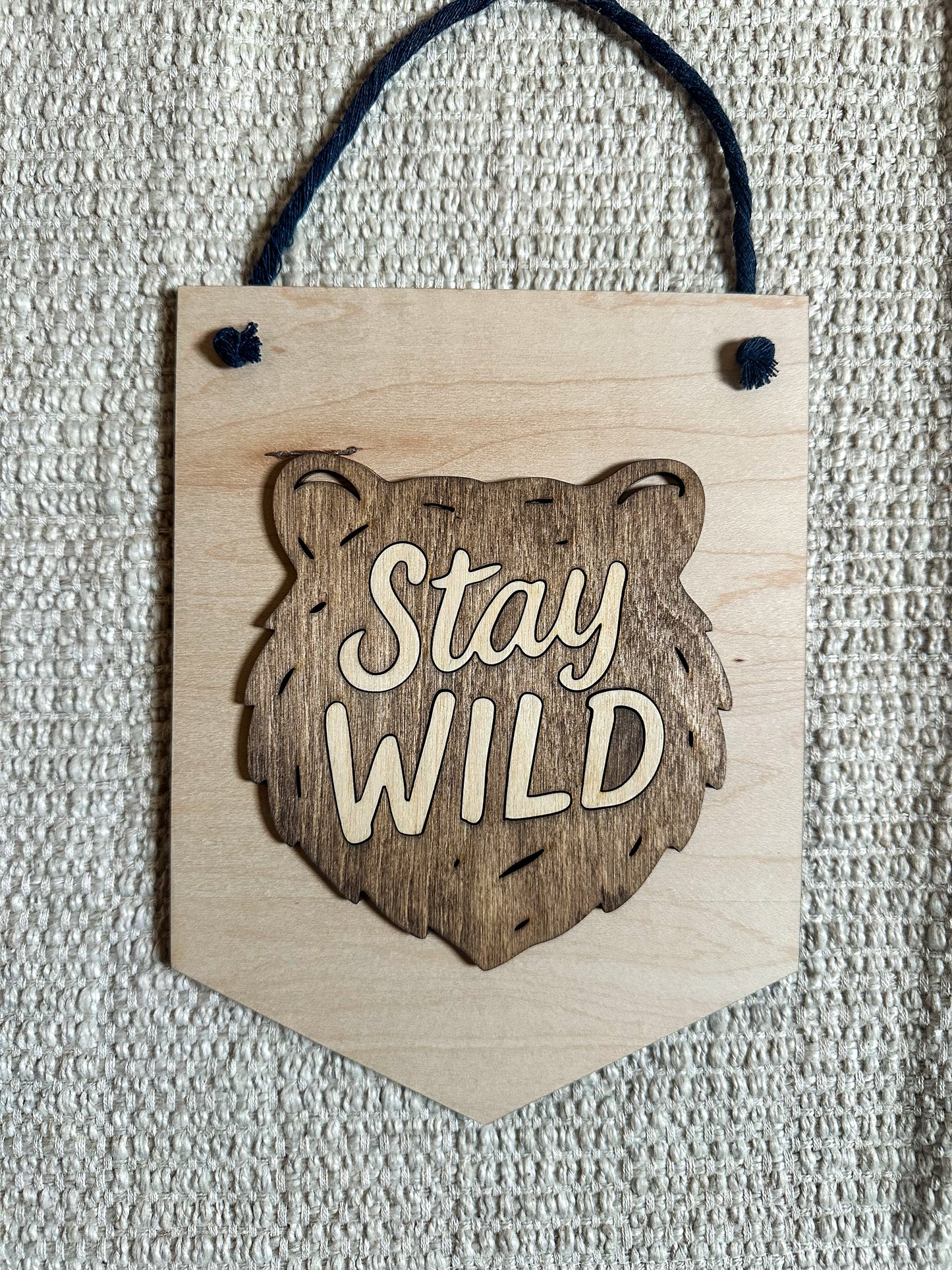 Wooden Pennant Flag Wall Decor - Nursery Decor - Kids Room Decor